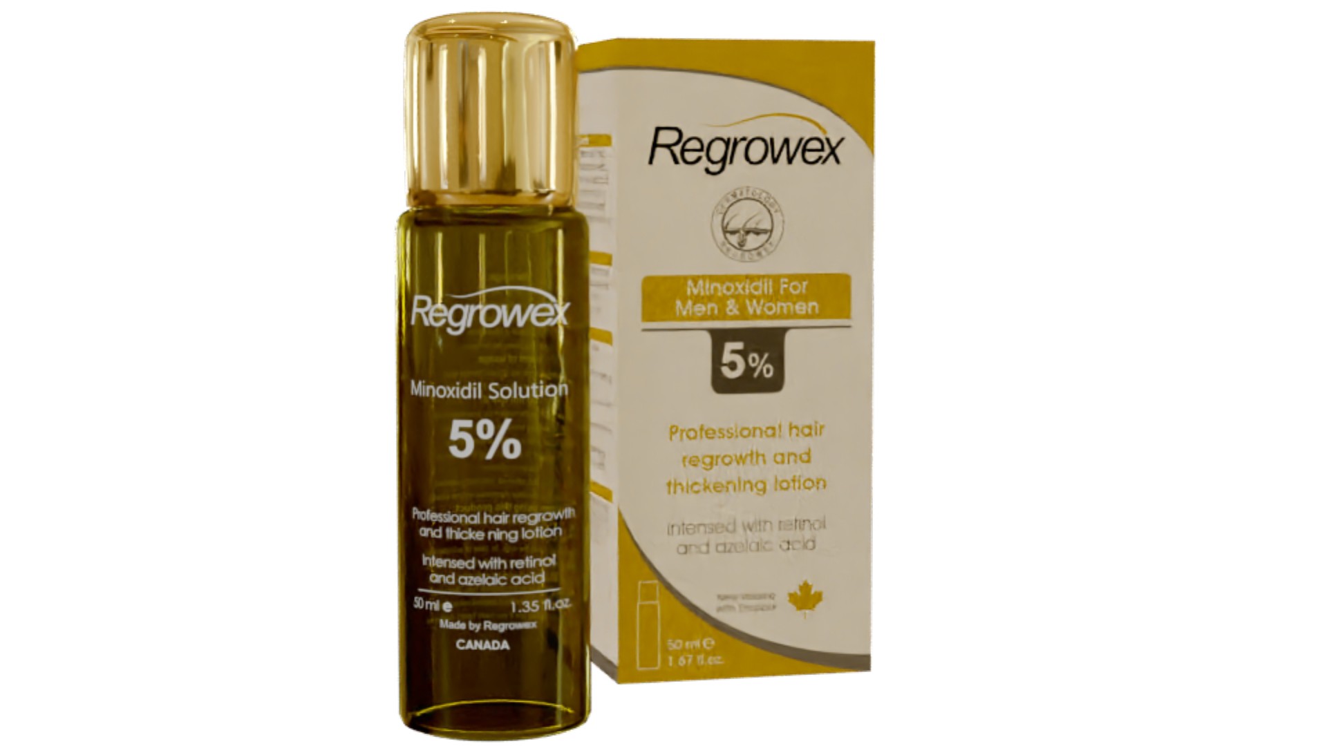 regrowex minoxidil solution 5% bottle with box